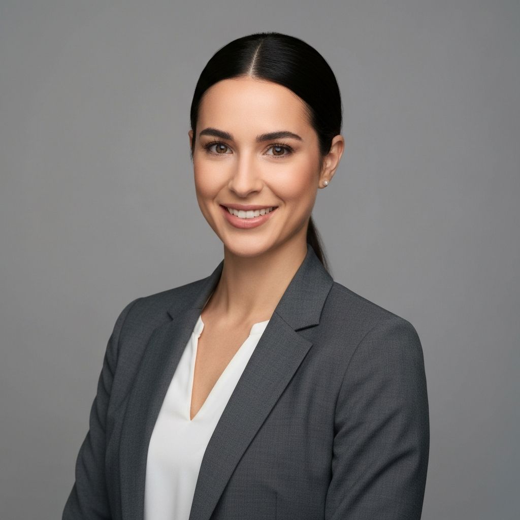 AI generated professional corporate headshot of woman